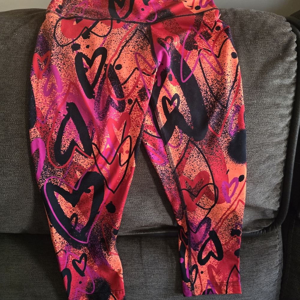 Zumba Fitness Womens Leggings with Heart Graffiti